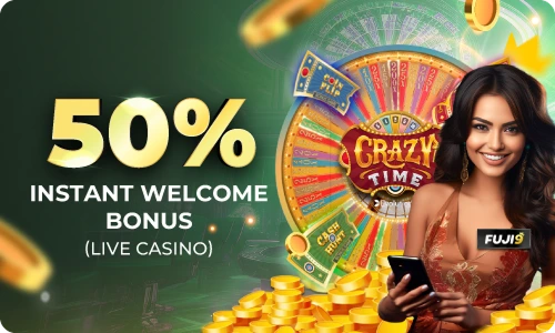 50% instant welcome bonus